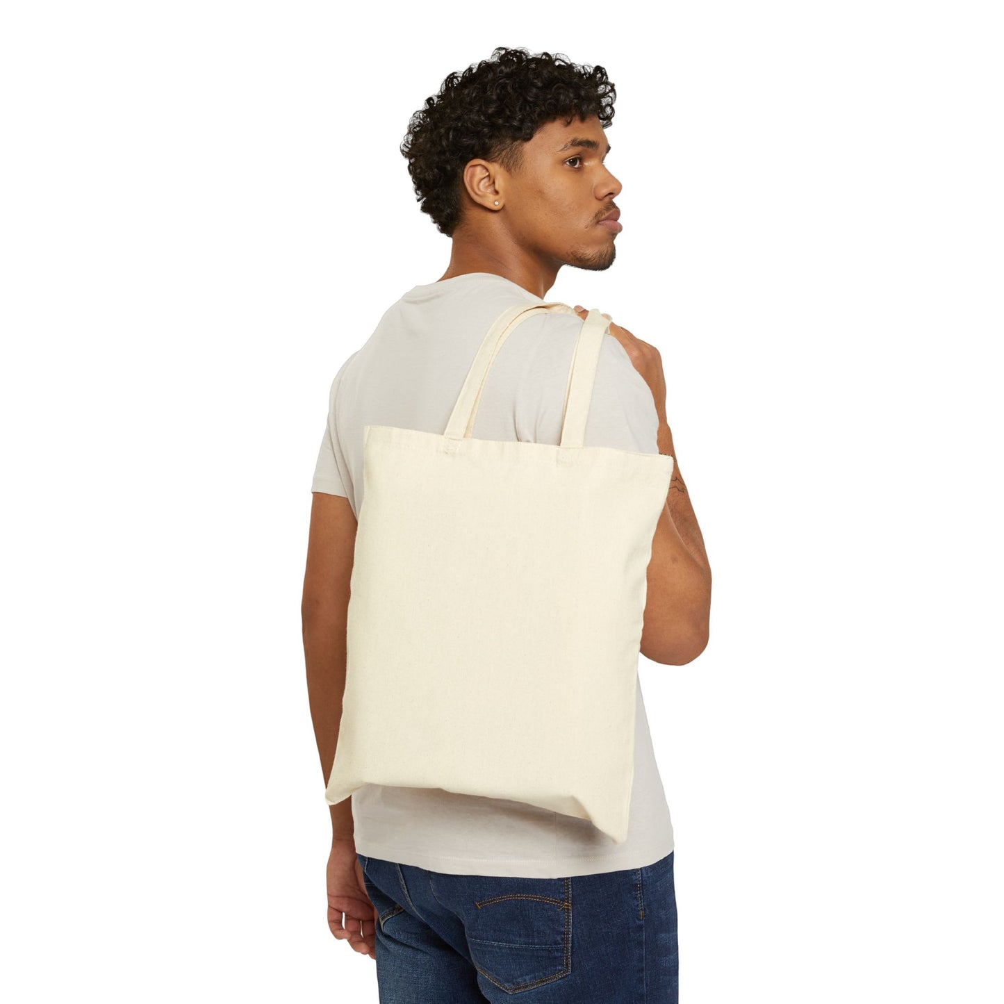 Logo Gradient Canvas Tote Bag — Reusable Cotton Shopping Tote