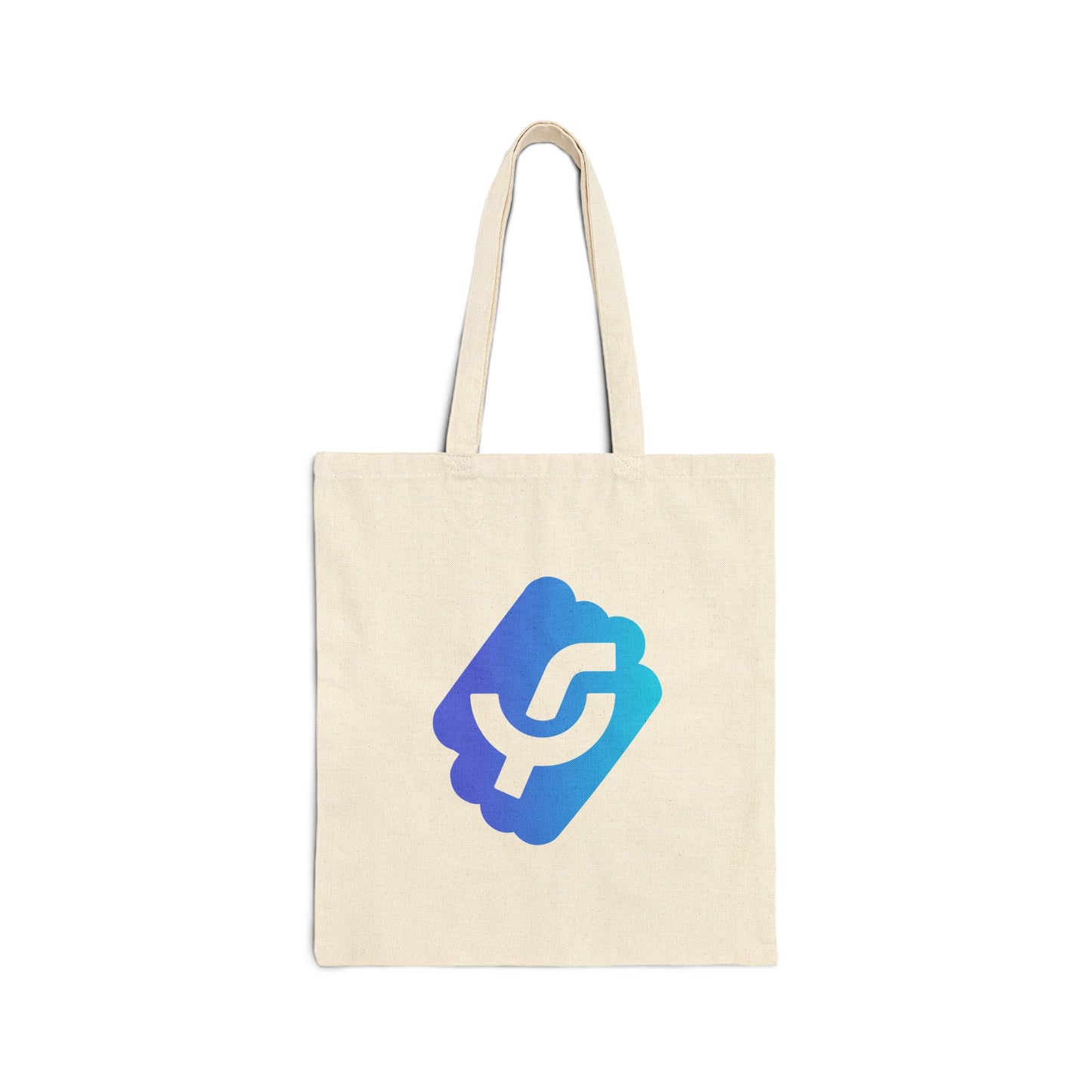 Logo Gradient Canvas Tote Bag — Reusable Cotton Shopping Tote