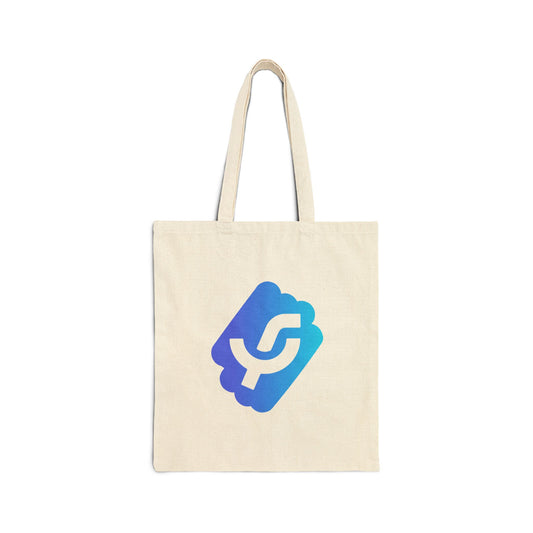 Logo Gradient Canvas Tote Bag — Reusable Cotton Shopping Tote