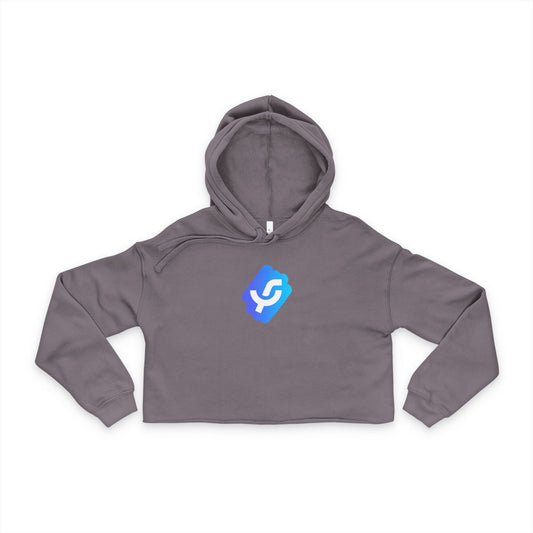 Cropped Hoodie — Minimal Blue Gradient Logo Women's Crop Hoodie