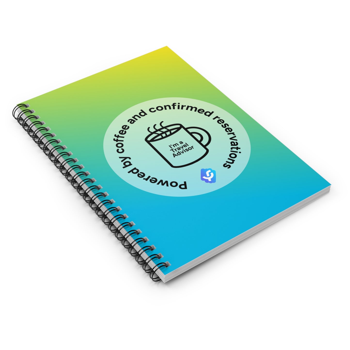 “Powered by Coffee and Confirmed Reservations” - Spiral Notebook