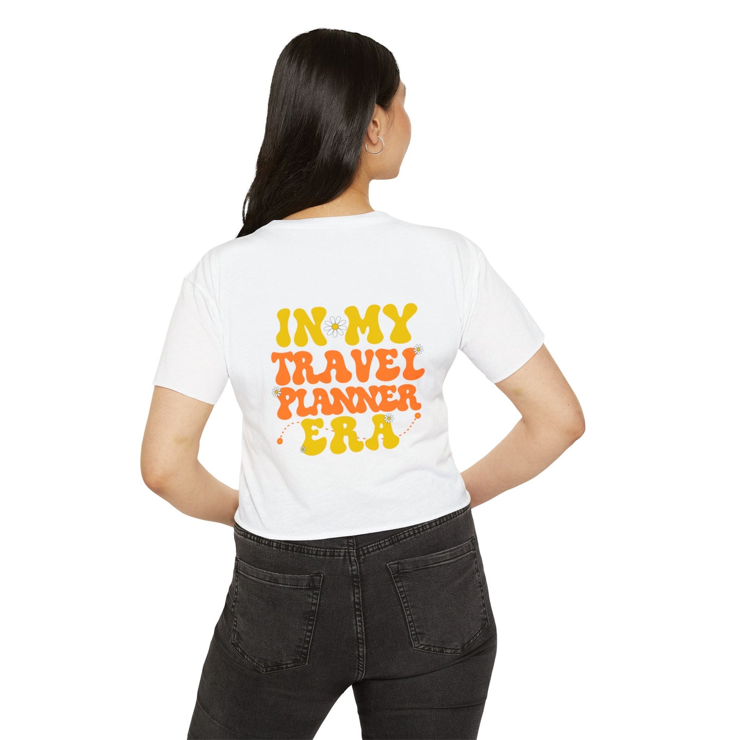 Festival Crop Top — “In My Travel Planner Era” Retro Floral Travel Crop