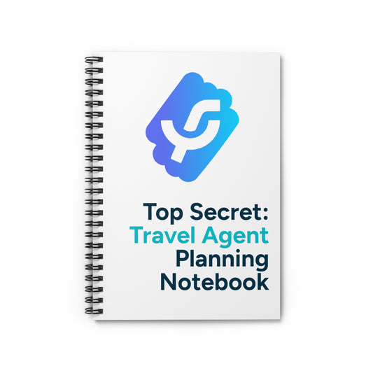 "Top Secret: Travel Agent Planning Notebook" - Spiral Notebook