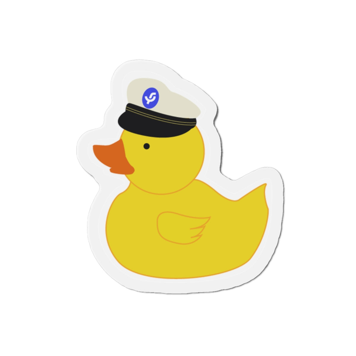 Captain Rubber Duck Die-Cut Magnet
